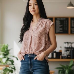 Monday Fun tan blouse size M